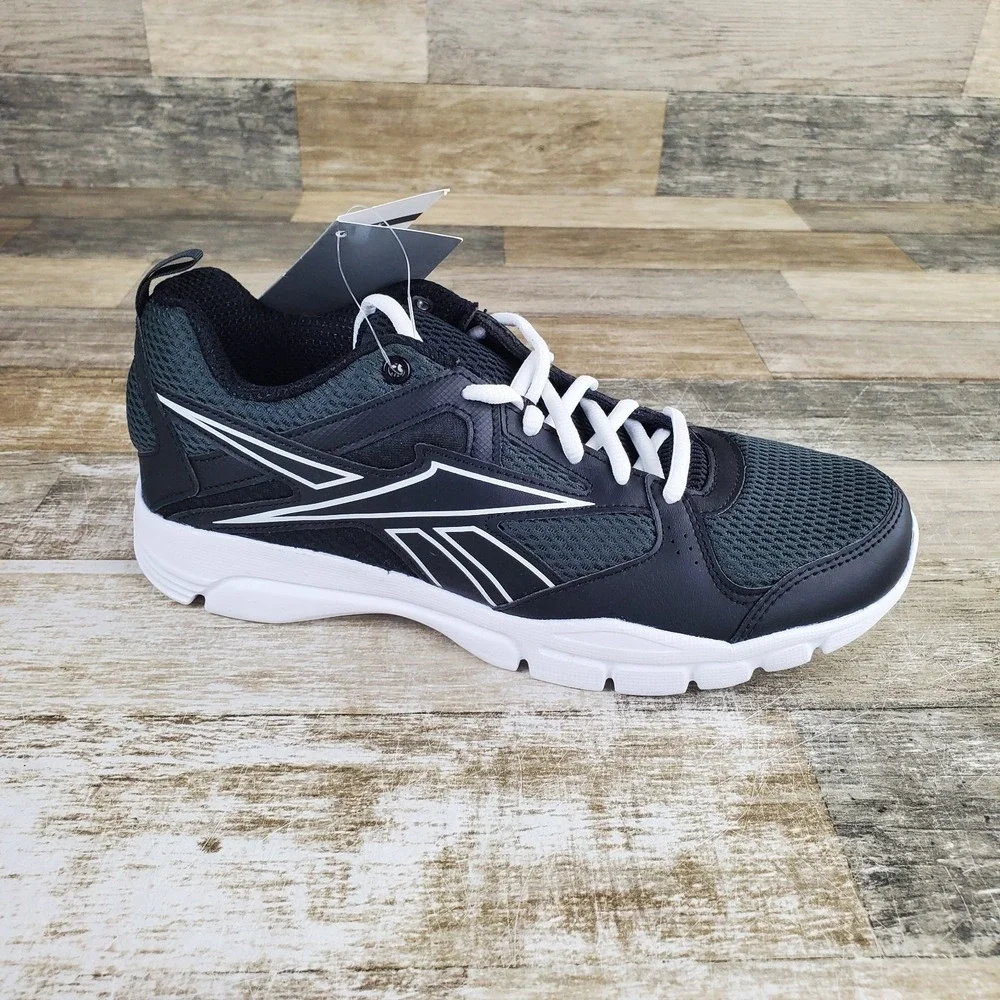 Reebok Trainfusion 5.0 Womens Shoes Sz 8 Training Black White Lace-Up Sneakers